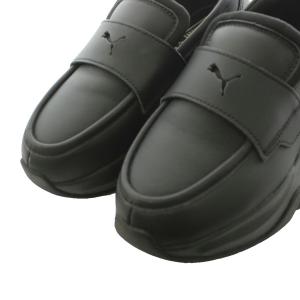 PUMA プーマ-ローファー LOAFYR スリッポン 厚底 ロゴ レザー US7 23.5