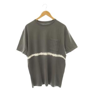 Tシャツ カットソー 半袖 ムラ染め コットン L グレー ホワイト /CX