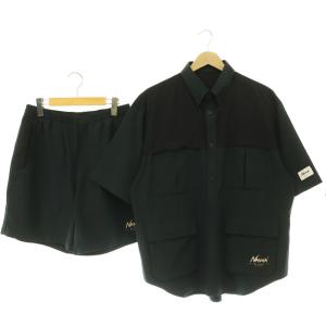BAYFLOW セットアップ シャツ 半袖 ハーフパンツ ショートパンツ 3 4 チャコール ダークネイビー