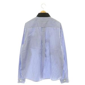 PRADA シャツ 長袖 ストライプ コミックプリント BD ボタンダウン 44 青 ブルー /HS