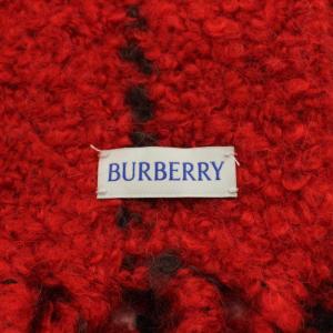 BURBERRY マフラー フリンジ チェック レッド