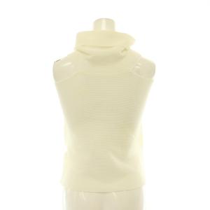 me ISSEY MIYAKE カットソー ノースリーブ タートルネック プリーツ ホワイト /DF