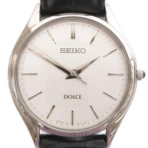 DOLCE 腕時計 クォーツ SACM171 レザーバンド 文字盤ホワイト ブラック シルバーカラー