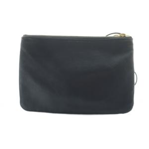 CELINE トリオ ショルダーバッグ 斜めがけ レザー スムースラムスキン ロゴ ゴールド金具 グレー /MQ OH