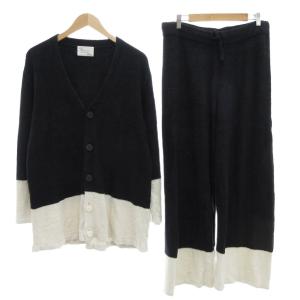 JOELROBUCHON セットアップ ルームウェア カーディガン パンツ L イージー バイカラー 紺