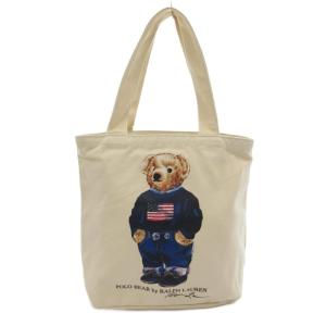 POLO BEAR トートバッグ 手提げ 肩掛け ポロベア キャンバス 白 ホワイト AA /FF