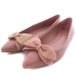 ROSALIND BALLET FLAT パンプス バレエシューズ ポインテッドトゥ フラット リボン レザー スエード 7M