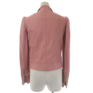 D&G ライダースジャケット フリル ラムスキン レザー ピンク D