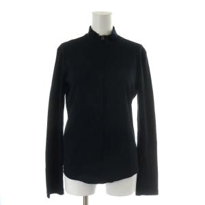 2007 カーディガン ジップアップ コットン M 紺 ネイビー