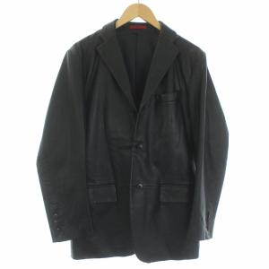 HOMME テーラードジャケット ラムレザー アウター 46 S ブラック