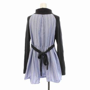 CELFORD 20AW レイヤードニットプルオーバー カットソー 長袖 タートルネック 38 M ダークグレー 青