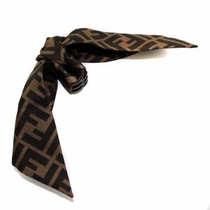 FENDI バンス シュシュ 2点セット ズッカ柄 ヘアアクセサリー ブラウン ブラック