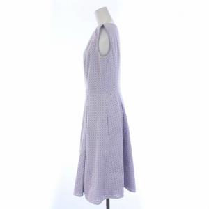 TOCCA 18SS クローバードレス ノースリーブワンピース ひざ丈 刺繍 総柄 4 L 紫 ラベンダー タグ付き OPTOYM0250