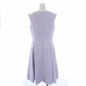 TOCCA 18SS クローバードレス ノースリーブワンピース ひざ丈 刺繍 総柄 4 L 紫 ラベンダー タグ付き OPTOYM0250
