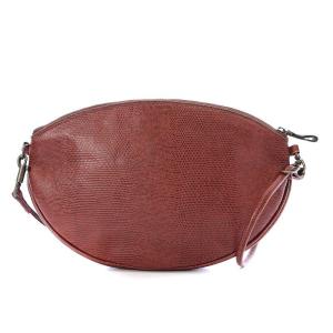 JURGEN LEHL ショルダーバッグ ミニ レザー リザード型押し 茶 ブラウン