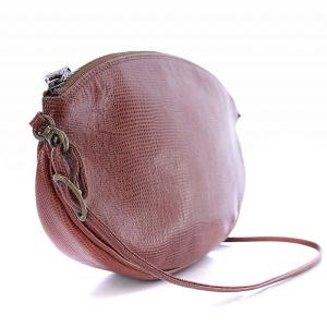 JURGEN LEHL ショルダーバッグ ミニ レザー リザード型押し 茶 ブラウン