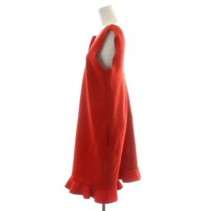 MSGM ワンピース ひざ丈 ノースリーブ フリル ひざ丈 40 M 赤 レッド 2341MDA02