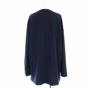 ENFOLD 22SS ダブルクロス?A ミニマルカーデ カーディガン ミドル丈 長袖 38 M 紺 ネイビー