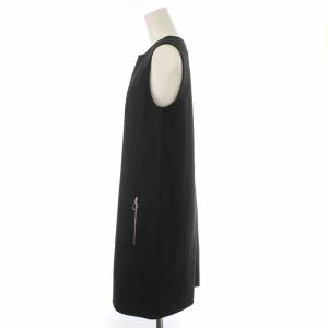 Acne Studios ワンピース タイトワンピース クルーネック ノースリーブ ジップアップ ひざ丈 ウール混 36 S 黒 ブラック