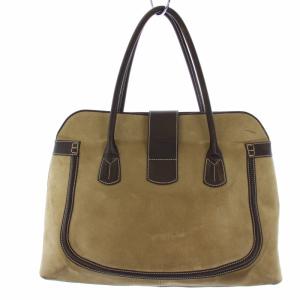 TOD'S トートバッグ ハンドバッグ スエード レザー ベージュ
