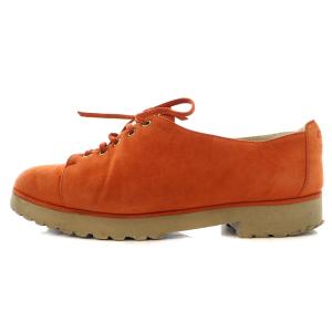 オックスフォードシューズ レースアップ アーモンドトゥ スエード ココマーク 22cm オレンジ D