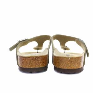 BIRKENSTOCK ギゼ Gizeh トングサンダル コンフォートサンダル フラット レザー ベルト装飾 37 24cm カーキ