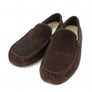 アルダー ALDER モカシン シューズ スリッポン スエード US8 26cm 茶 ダークブラウン 1003419