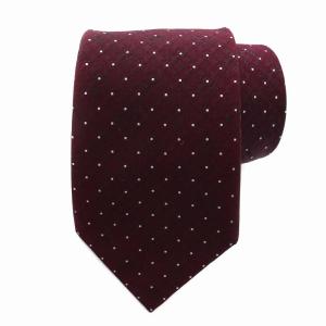モノグラム ドット ネクタイ シルク 絹100％ ボルドー 赤紫