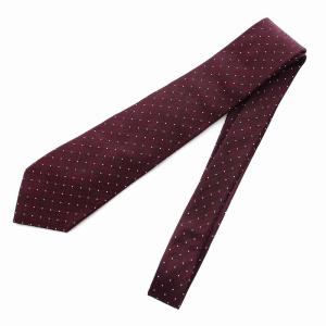 LOUIS VUITTON モノグラム ドット ネクタイ シルク 絹100％ ボルドー 赤紫