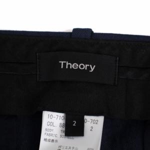 Theory BOSHELL TREECA J スラックスパンツ テーパードパンツ ジップフライ リネン 2 M 紺 ネイビー 10-7106401-880-702