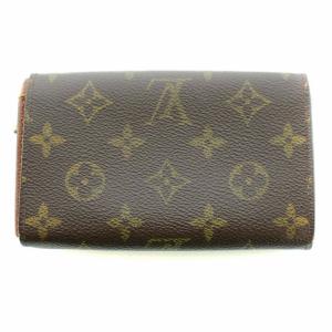 LOUIS VUITTON モノグラム ポルトモネ ジップ 財布 二つ折り PVCレザー 茶 ブラウン M61735