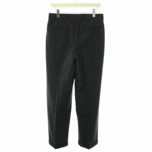 HERMES スラックス パンツ ジップフライ タグ付き ウール 50 M チャコールグレー