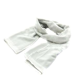 ストール マフラー カシミヤ シルク混 絹混 総柄 グレー