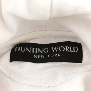 HUNTING WORLD パーカー プルオーバー ロゴ コットン L 白 ホワイト HWDSM02