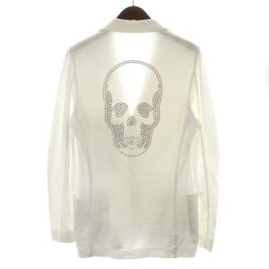 lucien pellat finet ニットジャケット コットン シングル スカル ラインストーン S 白 ホワイト