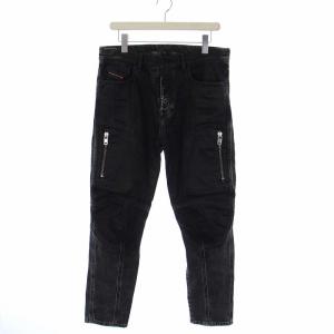 D-VIDER デニムパンツ ジーンズ USED加工 ボタンフライ W30 L30 黒 ブラック