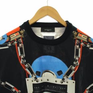 GIVENCHY プリント プルオーバー Tシャツ カットソー XS 黒 ブラック マルチカラー 14J 7302 932