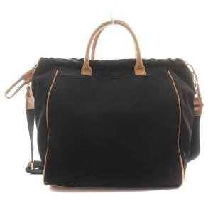 TORY BURCH ハンドバッグ ショルダーバッグ 2way ナイロン レザー パンチング 黒 ブラック 茶 ブラウン