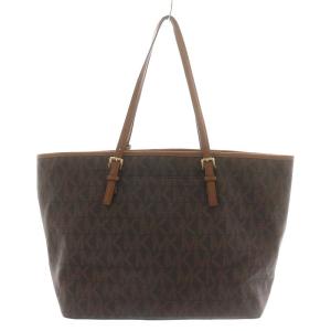 MICHAEL Michael Kors トートバッグ ハンドバッグ ショルダーバッグ レザー PVC 総柄 茶 ブラウン 35f6gtvt3b