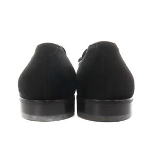 Salvatore Ferragamo シューズ ハラコ フリンジ 7.5EE 25.5cm 黒 ブラック