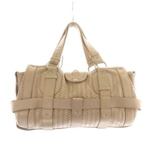 Chloe ケララ パンチング ハンドバッグ ショルダーバッグ レザー ベージュ