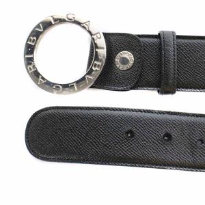 BVLGARI ベルト ロゴバックル ロゴマニア レザー 105/42 黒 ブラック