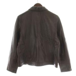 RALPH LAUREN SPORT レザージャケット 革ジャン ジャケット ステンカラー ジップアップ 5f M ダークブラウン