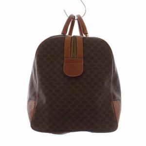 CELINE マカダム柄 ボストンバッグ レザー ブラウン