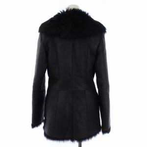 EPOCA MILANO ファーコート レザーコート ミドル 40 M 黒 ブラック