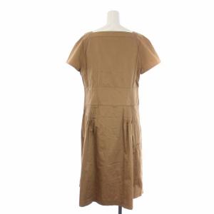 ロングワンピース 半袖 スクエアネック 茶 ブラウン（2023/11/13買取 