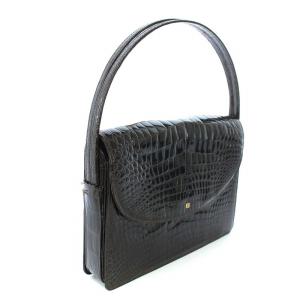 LOEWE ハンドバッグ アナグラム クロコ ダークブラウン