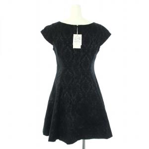 Lois CRAYON ワンピース ミニ 半袖 ジャガード M 黒 ブラック