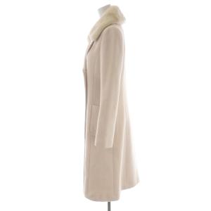 Harrods チェスターコート ロング ダブル アンゴラ ウール混 レッキスファー 1 S ピンク ベージュ