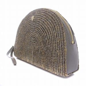 HELEN KAMINSKI LINA POCHETTE S ポーチ 小物入れ ラフィア レザー エクリプスメランジ フロスト グレー